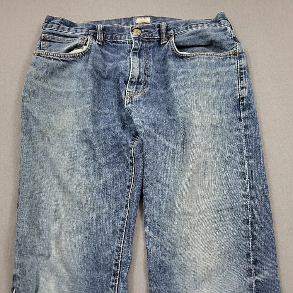 J. Crew Mens‎ 33W 32L Vintage Slim Jeans Distressed Blue Cotton